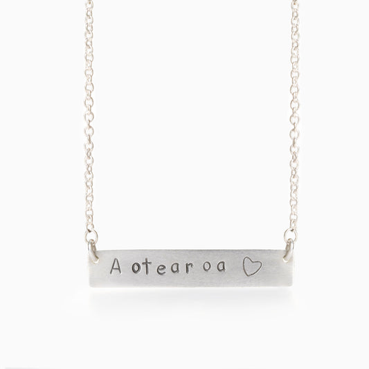 Aotearoa Banner Necklace Sterling Silver