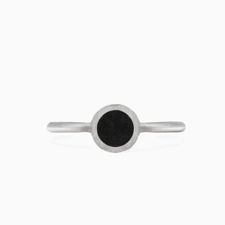 Black Jade and Sterling Silver Ring