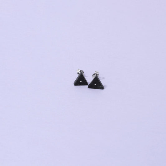 Triangle Black Jade Studs