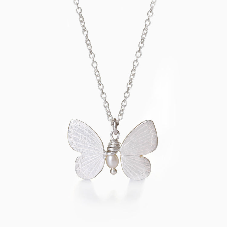 Sterling Silver and 14ct Gold Butterfly Necklace
