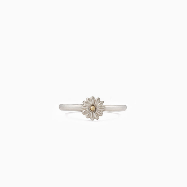 Daisy Ring Sterling Silver and 9ct Yellow Gold