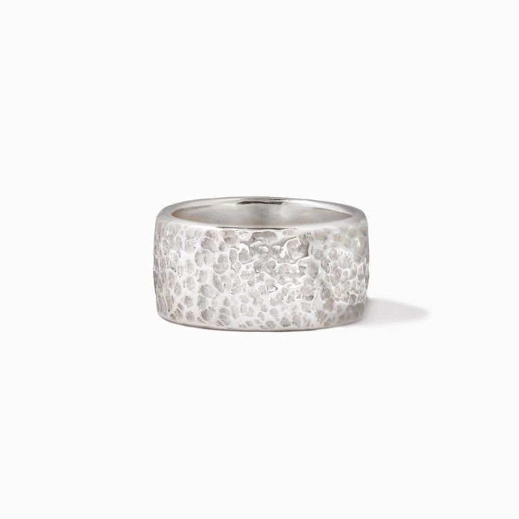 Hammered Texture Sterling Silver Ring