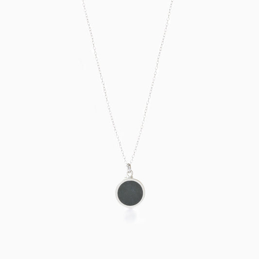 Black Jade and Sterling Silver Necklace