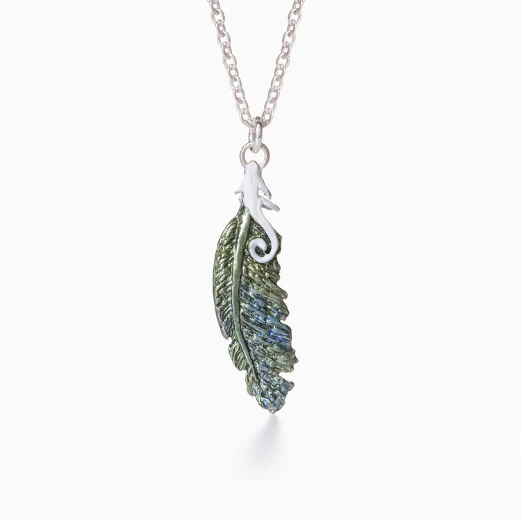 Kereru Feather Sterling Silver Necklace