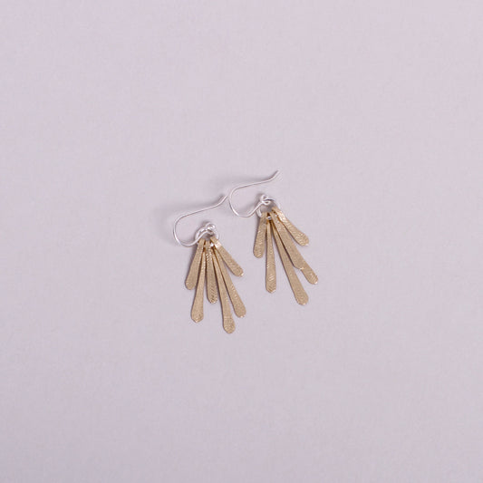 Flutter Drop Sterling Silver and 14ct Gold Earrings