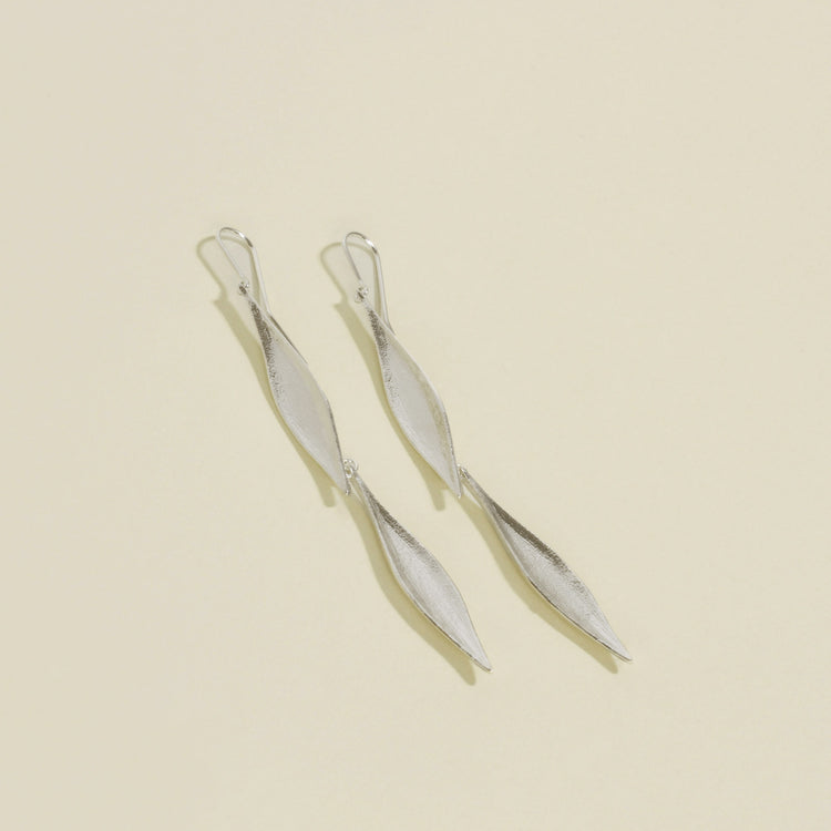 Long Karohirohi Sterling Silver Earrings