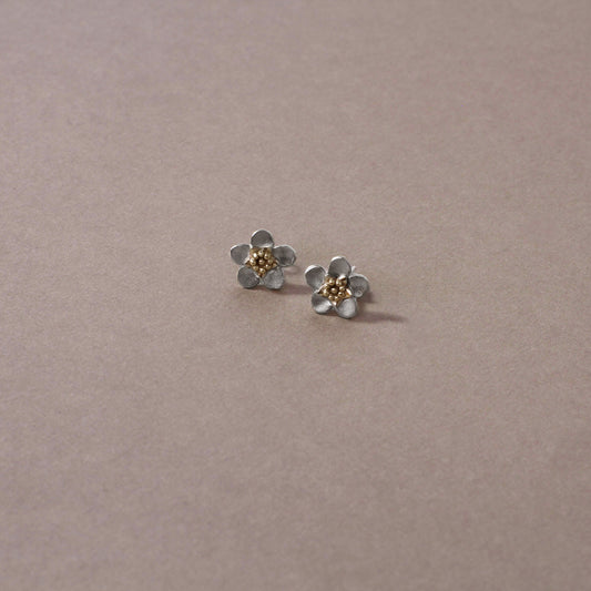 Manuka Sterling Silver and 9ct Gold Studs