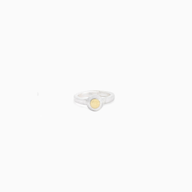 Sterling Silver and 22ct Gold Ball Ring