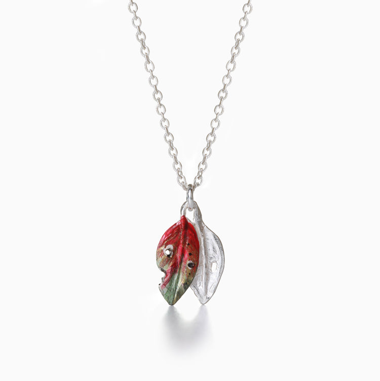 Pohutukawa Leaf Sterling Silver Necklace
