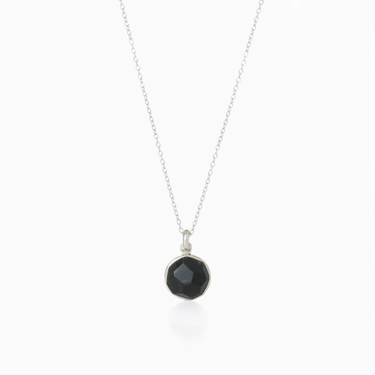 Small Black Jade Faceted Necklace