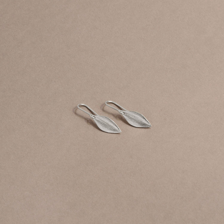 Sterling Silver Delicate Leaf Earrings