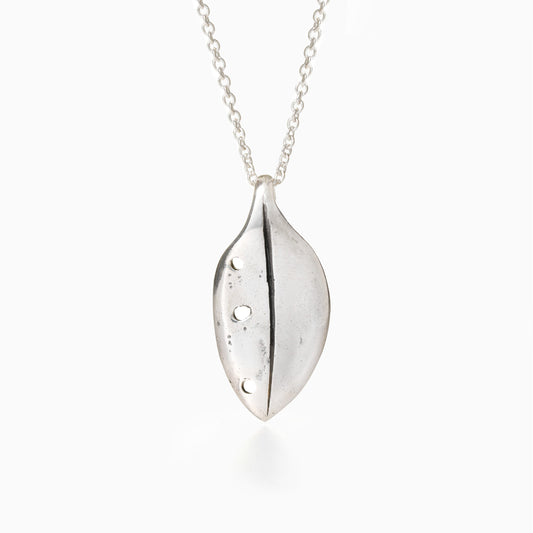 Sterling Silver Pohutukawa Leaf Necklace