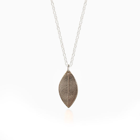 Petite Bronze Leaf Necklace