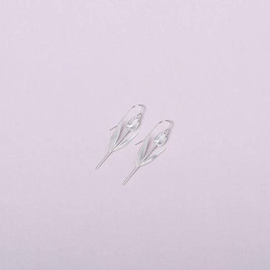 Tulip Sterling Silver Drop Earrings