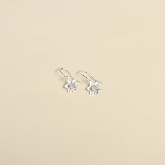 Daffodil Sterling Silver Drop Earrings