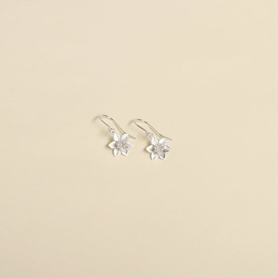 Daffodil Sterling Silver Drop Earrings