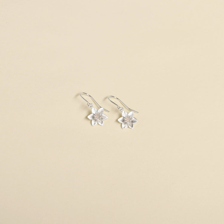 Daffodil Sterling Silver Drop Earrings