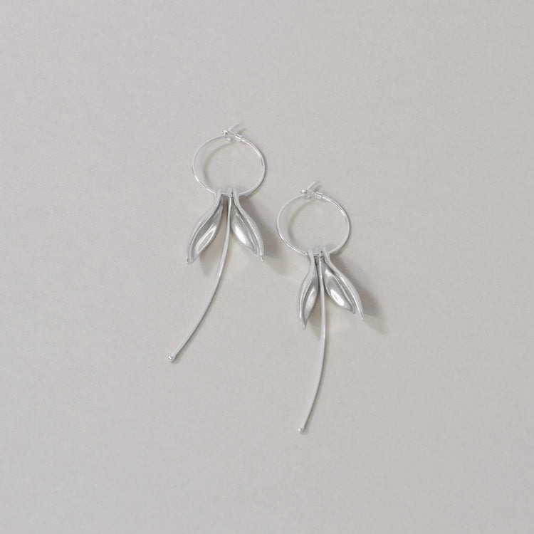 Fuchsia Sterling Silver Hoop Earrings